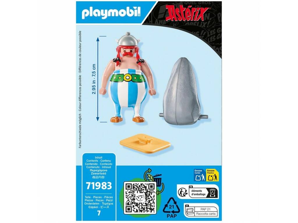 Figurine Playmobil Astérix et Obélix avec Menhir