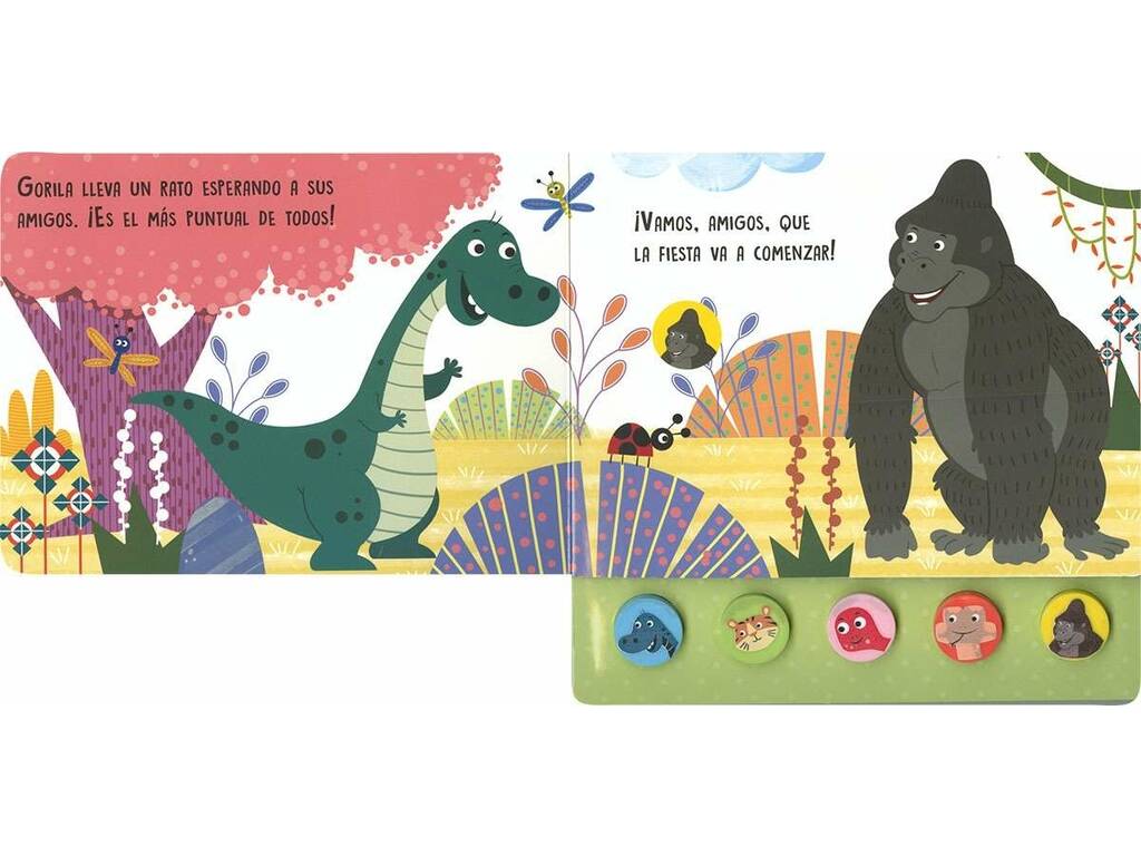 Livre cinq sons Le dinosaure aux boutons