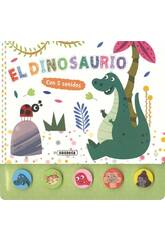 Libro Cinque suoni Il dinosauro con pulsanti