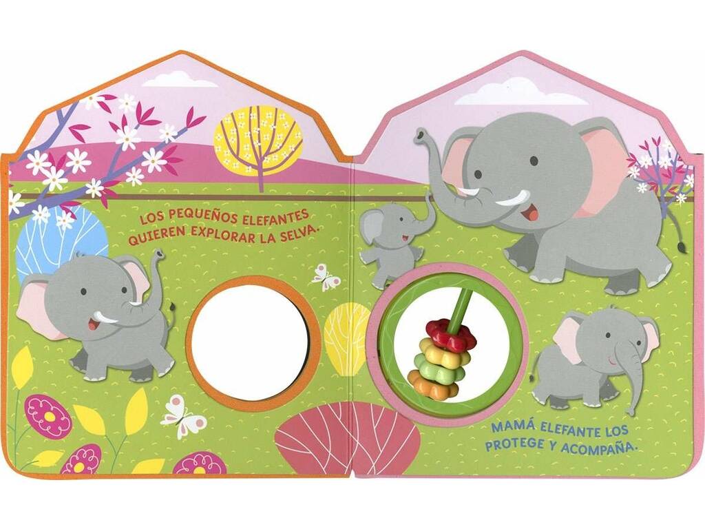 Livre avec hochet Animaux sauvages
