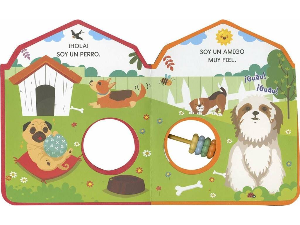 Livre avec hochet Amigos Animales