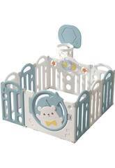 Baby Park Blau von Cuore Baby, 61x112x112 cm mit Teppich und Korb