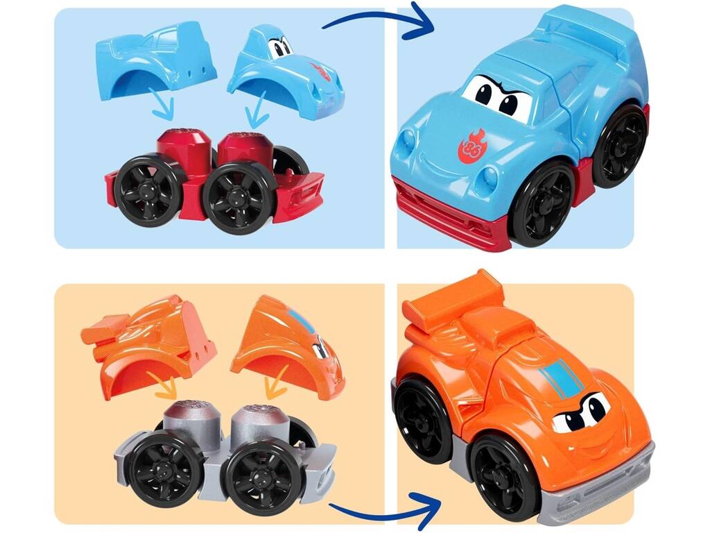 MegaBloks Camião Corridas e Construção com 2 Carros e 19 Blocos