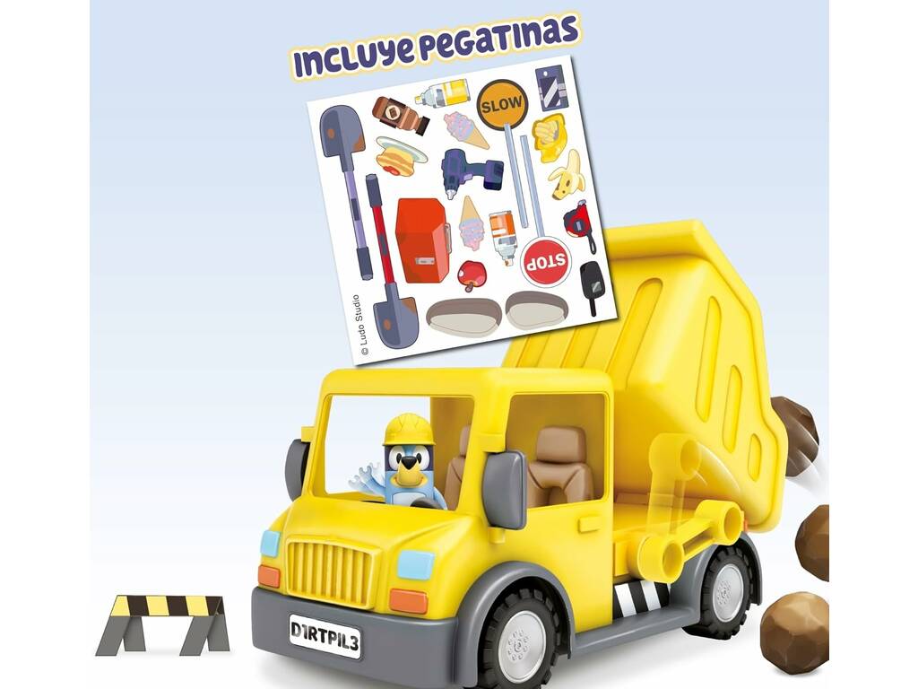 Camion-benne Bluey avec figurines et accessoires