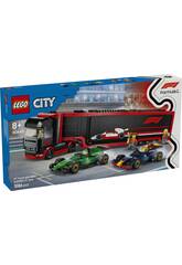 Lego City Formula 1 Camion F1 con le auto di F1 RB20 e AMR24