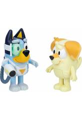 Bluey Pack Traje con Pistola Sorpresa con 2 Figuras