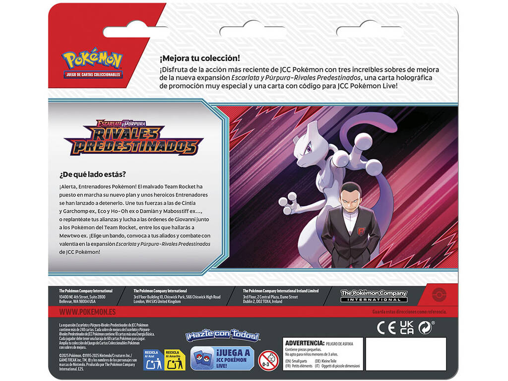 Pokémon TCG Scarlet and Purple Rivals Predestined Blister avec 3 Booster Packs et Carte Promo