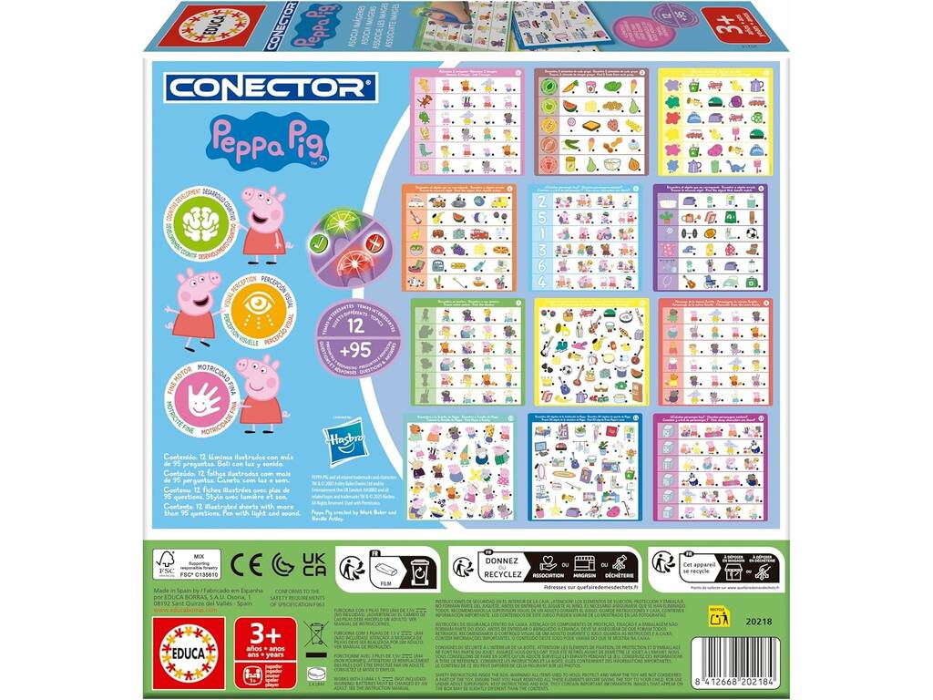 Peppa Pig Connecteur Association d'images avec stylo à bille autocorrecteur