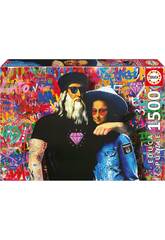 Puzzle 1500 Urban Art Leo e Lisa, TV Boy
