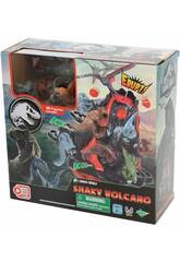 Volcan tremblant Jurassic World avec 8 dinosaures