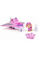 Paw Patrol Air Rescue Figura Skye con aereo degli eroi e pinza