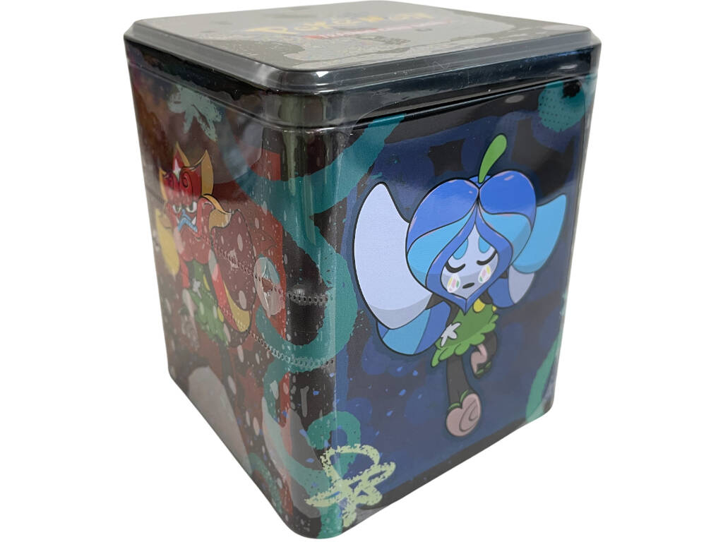 Pokémon TCG Escarlate e Púrpura Lata com 3 Sobres e Autocolantes