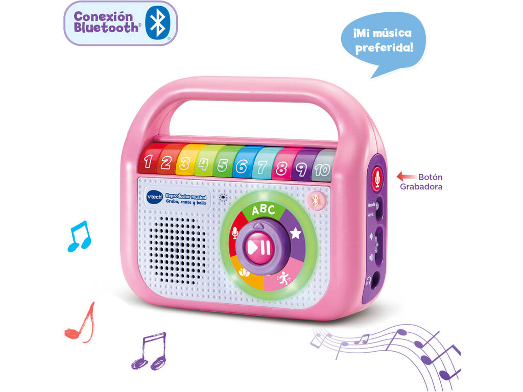 Lecteur de musique Enregistrez, chantez et dansez en rose