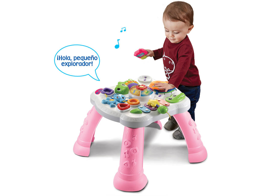 Table d'activités sensorielles pour enfants rose