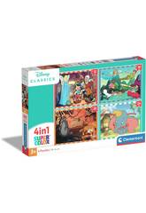 Puzzle Supercolor 4 in 1 Disney Animals