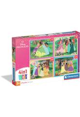 Puzzle Supercolor 4 en 1 Disney Princess