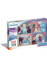Puzzle Supercolor 4 en 1 La Reine des neiges