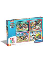 Puzzle Supercolor 4 em 1 Patrulha Canina