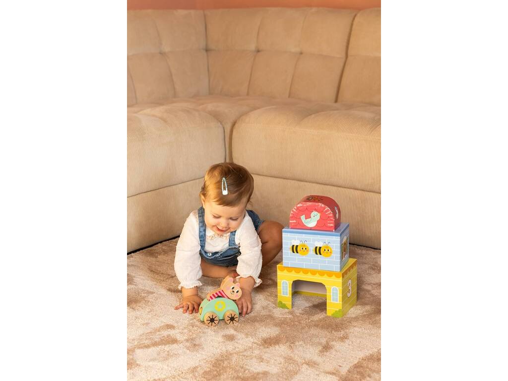 My First Toys con Coche y Sonajero de Madera