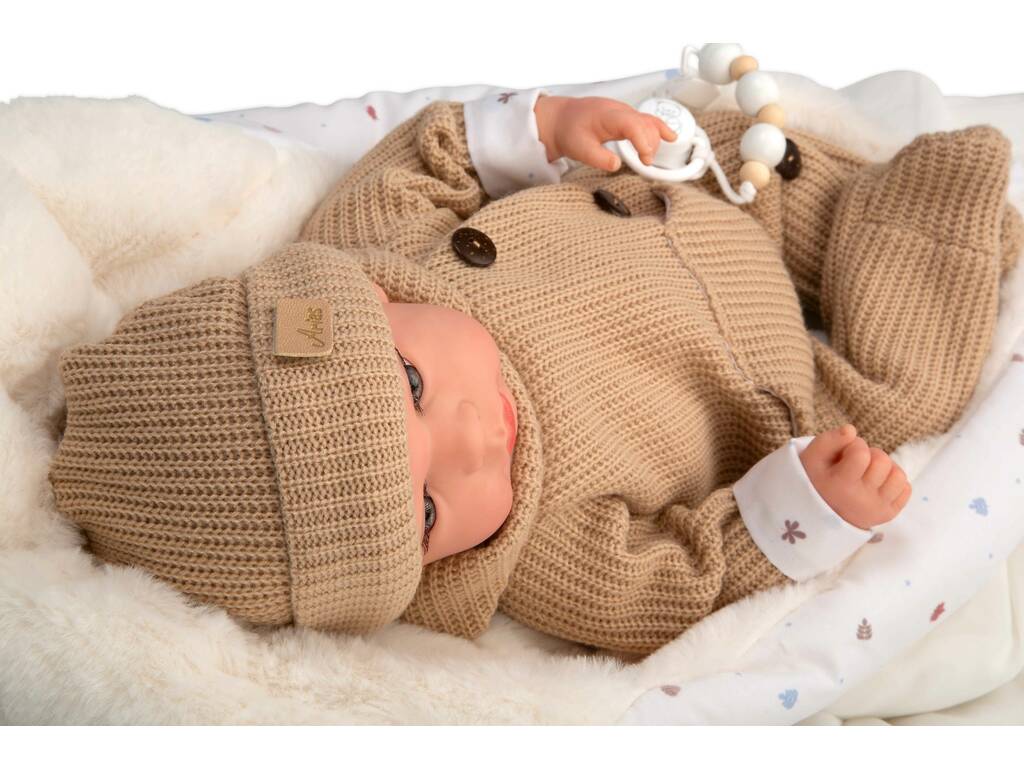 Poupée Reborn Olona de 40 cm avec sac de couchage beige