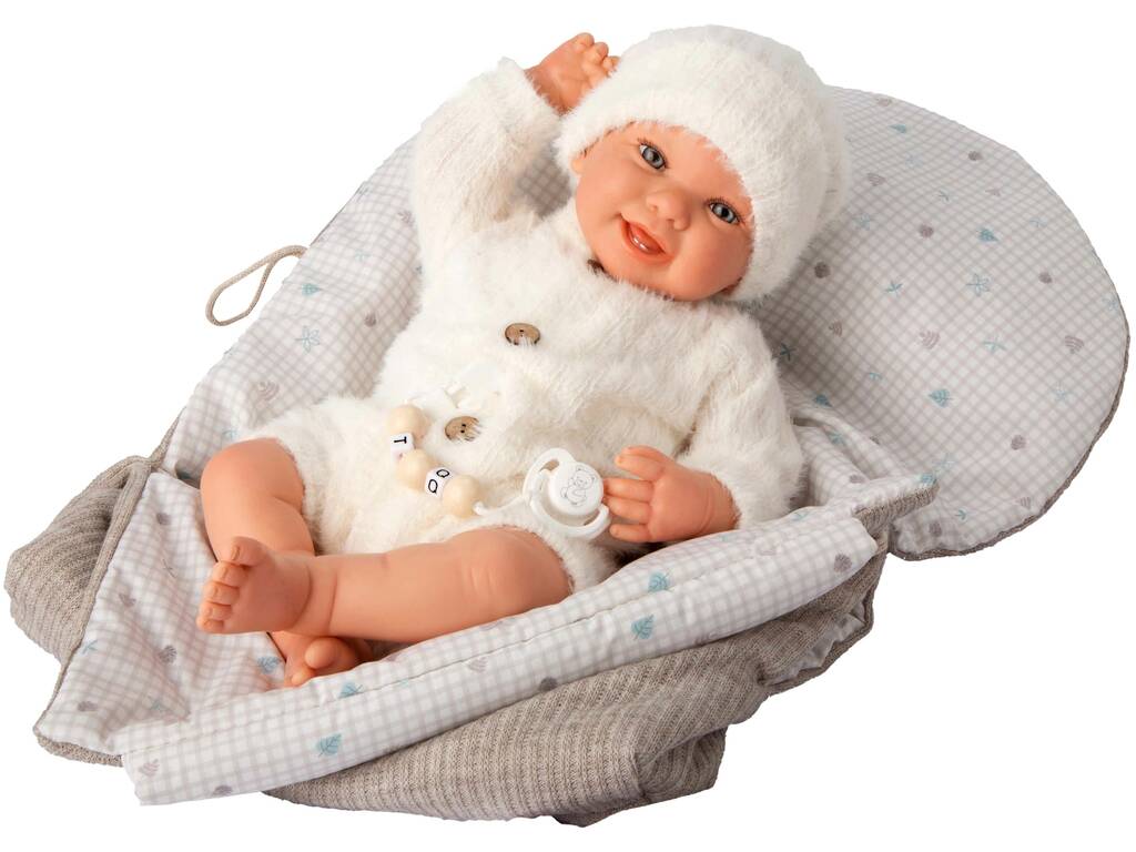 Boneca Bebé Reborn Henar de 45 cm com Canção de Embalar