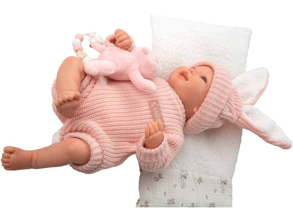 Poupée Reborn Lucia de 45 cm avec coussin et peluche