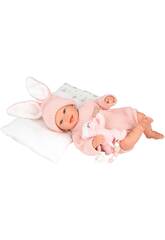 Boneca Beb Reborn Lucia de 45 cm com Almofada e Peluche