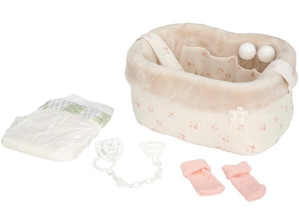 Canastilla Elegance Beige con Accesorios Para muñecas de hasta 28 Cm