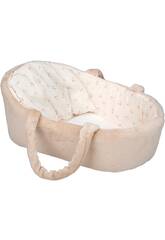 Panier beige pour poupées de 40 à 45 cm