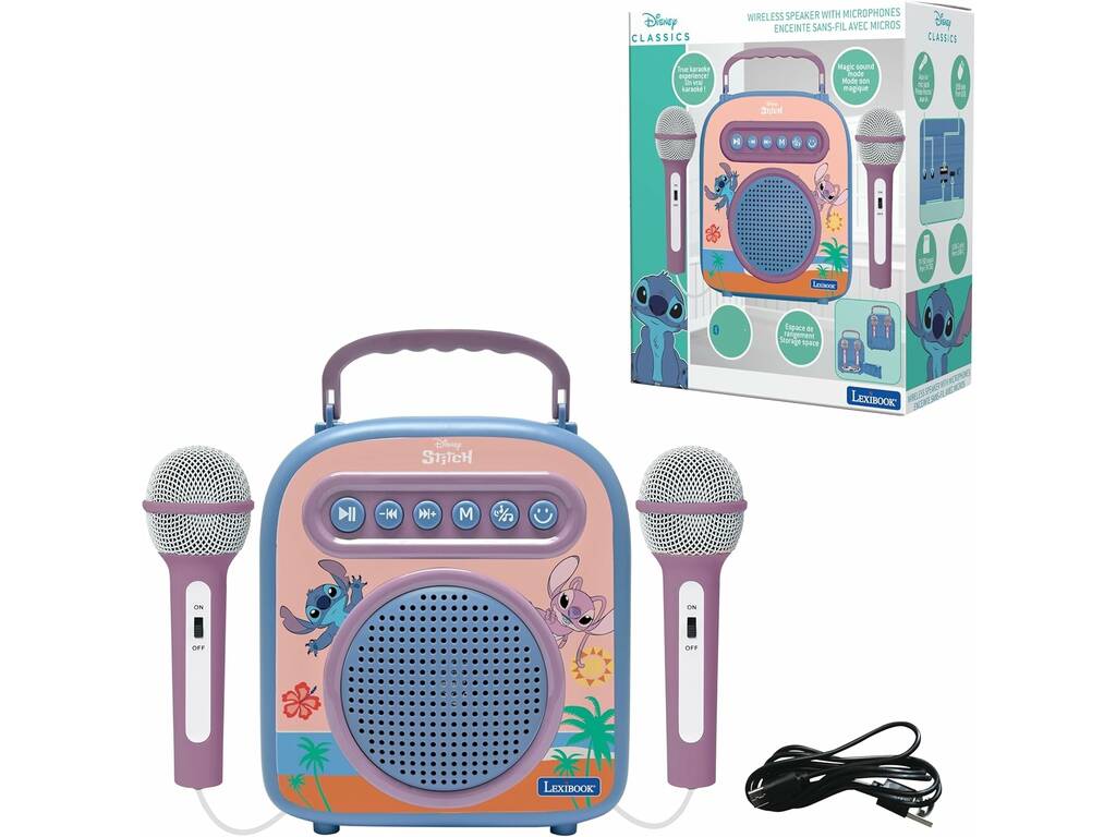 Enceinte Bluetooth Disney Stitch Karaoké avec 2 microphones