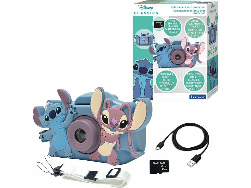 Appareil photo numérique pour enfants Disney Stitch avec protection