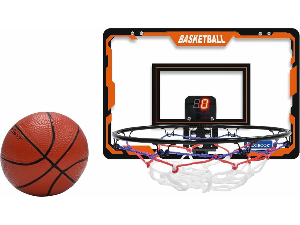 Panier de basket interactif avec compteur de points, effets sonores et ballon