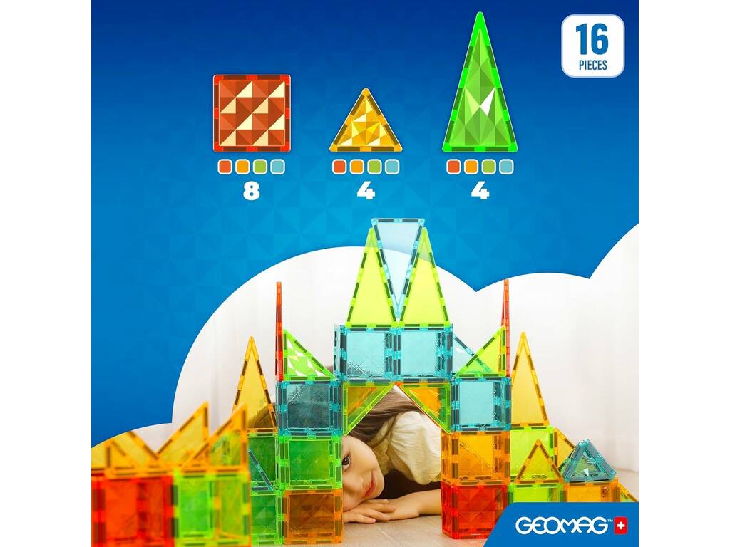 Geomag Magnetics Tiles Gems 16 Pieces