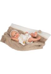 Boneca Bebé Reborn Jade de 38 cm com Manta Castanha