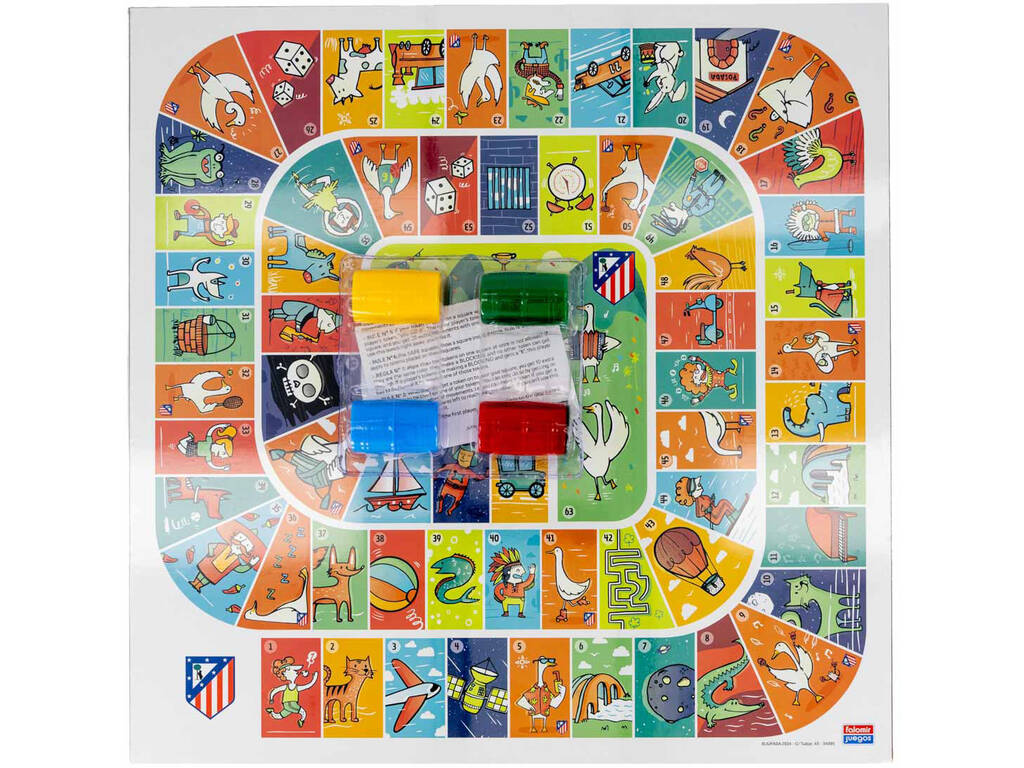 Parcheesi et jeu de l'oie de l'Atletico de Madrid 40x40 cm