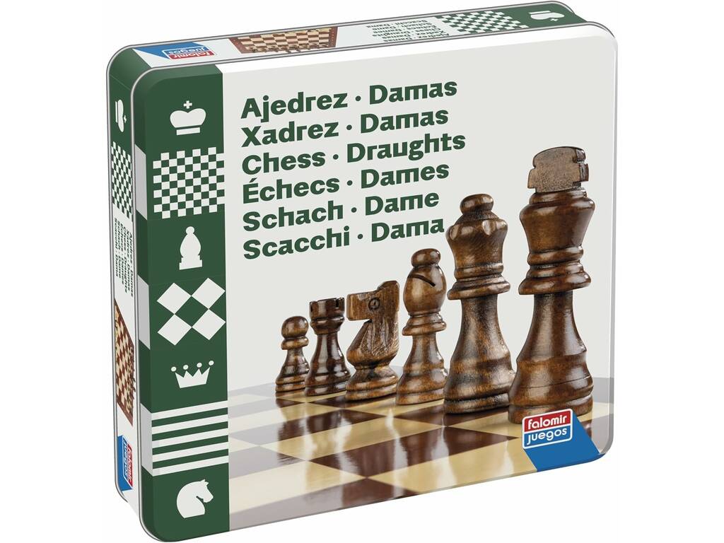 Jeu de dames avec boîte en fer-blanc