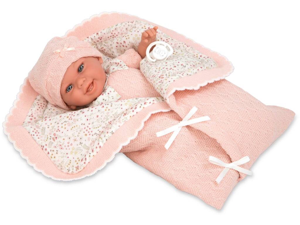 Poupée bébé Elegance Babyto rose de 35 cm avec poids réel et couverture