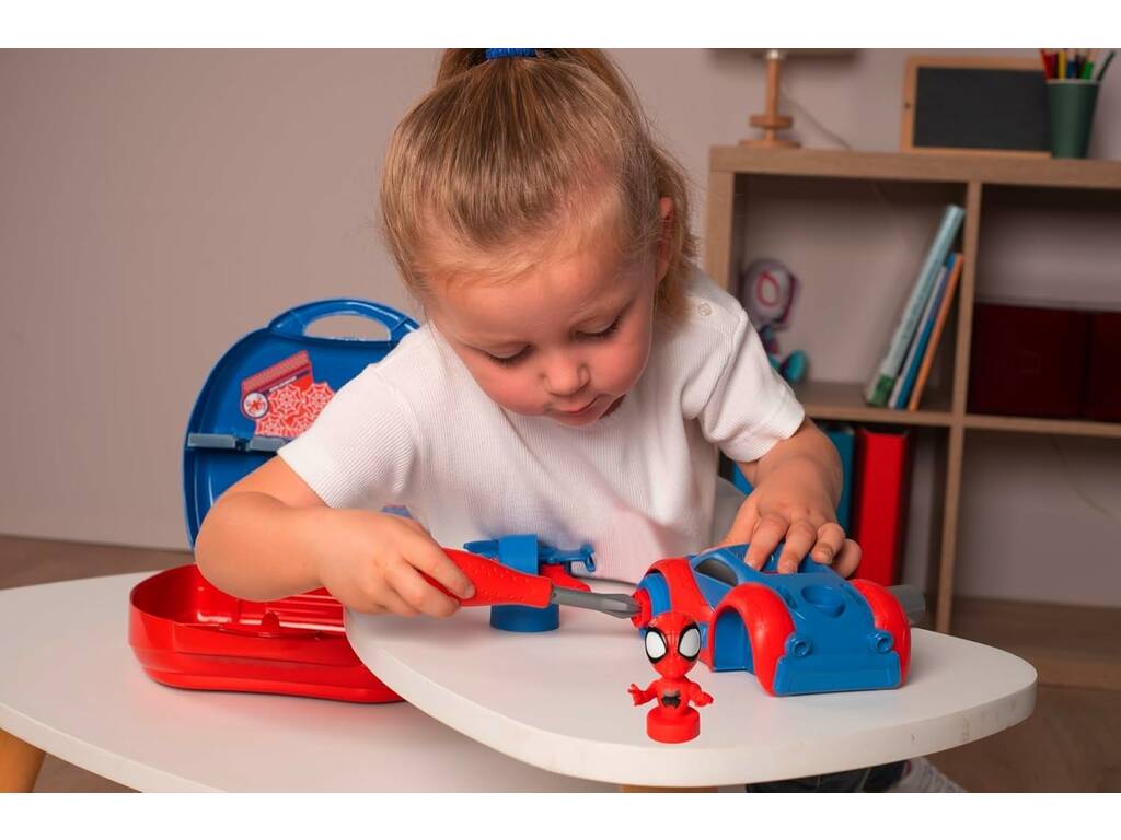 Spiderman Maletín com Veículo Construível e Ferramentas