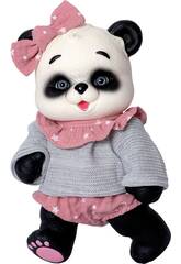 Poupe Ours Panda 25 cm avec jersey gris