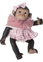 Poupe Reborn Monkey 35 cm avec robe rose