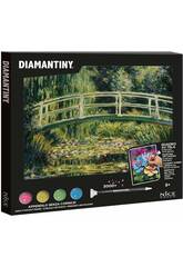 Diamantiny Tableau sur toile  dcorer avec des pierres prcieuses Nnuphars blancs