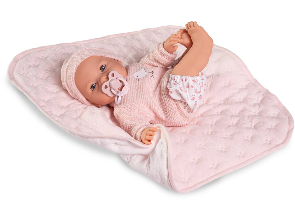 Poupée bébé Bimba Lagrimitas de 37 cm avec couverture matelassée