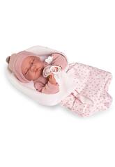 Boneca Beb Recm-Nascida Luna de 42 Cm Com Mantinha