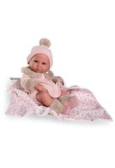 Poupe bb Luca 42 cm avec couverture  fleurs