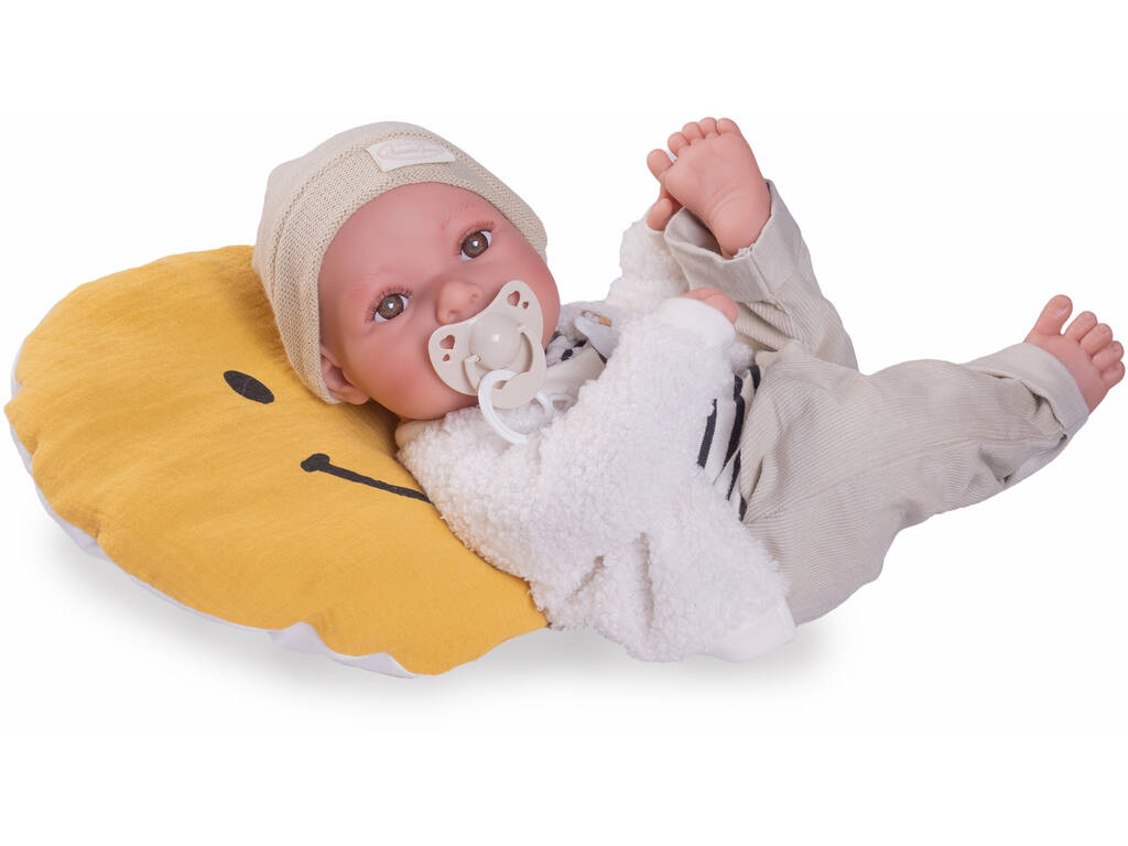42 Cm Newborn Baby Doll Erik With Cushion Smile