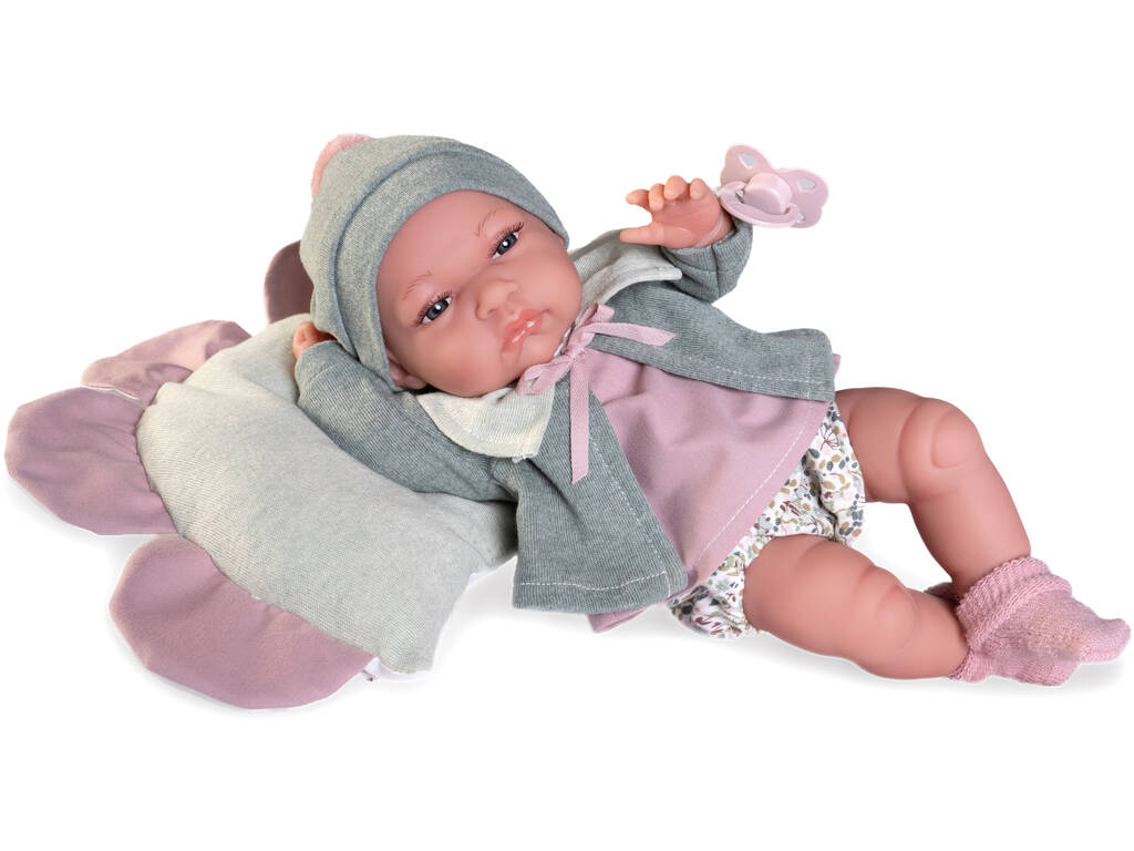 Poupée bébé Toneta de 33 cm avec coussin