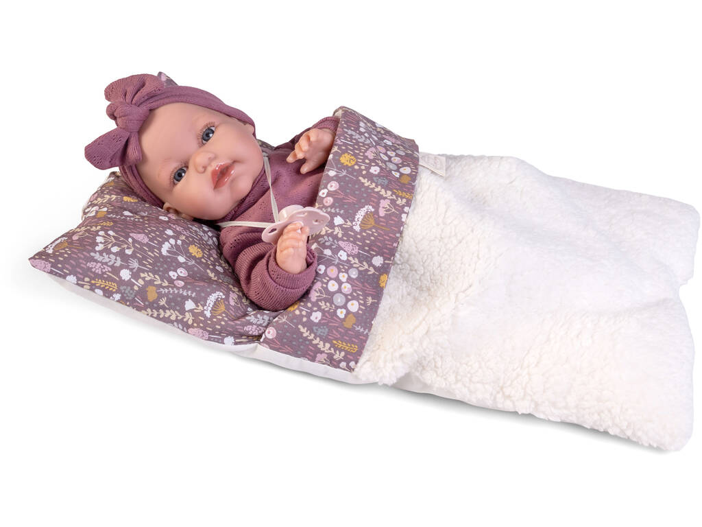 Poupée bébé Toneta Babillage de 34 cm avec lit