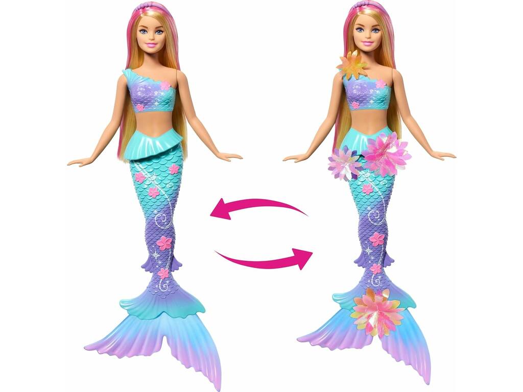 Barbie Flower Magic Mermaid Muñeca Sirena Rubia