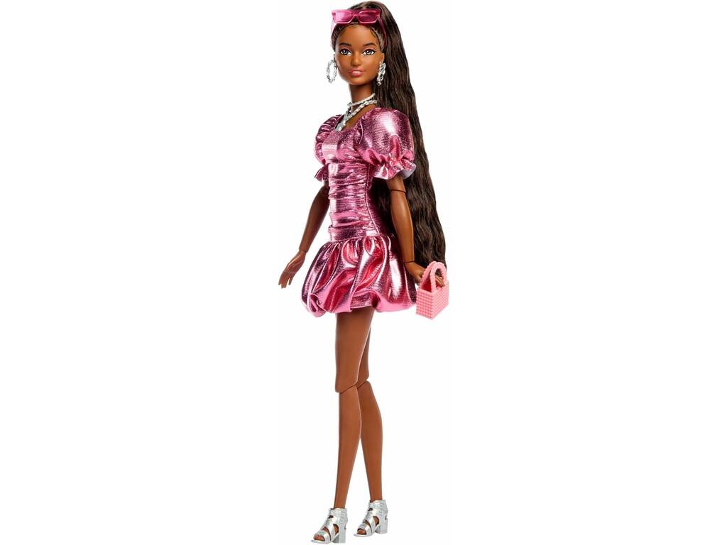 Barbie Deluxe Style Muñeca con Vestido Rosa Volantes de Burbujas