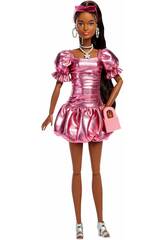 Barbie Deluxe Style Poupe avec robe rose  volants bouffants